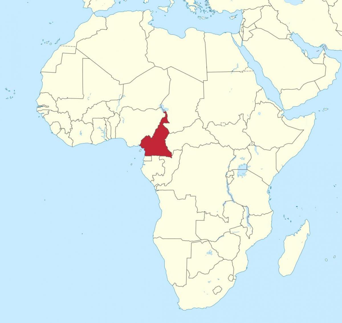 Karta över Kamerun i västafrika