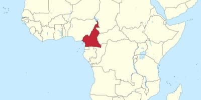 Karta över Kamerun i västafrika